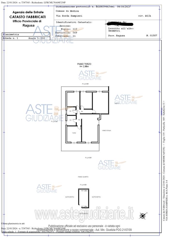 Planimetria del bene