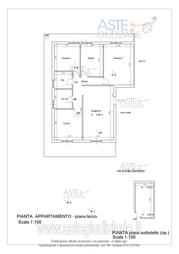 Planimetria del bene