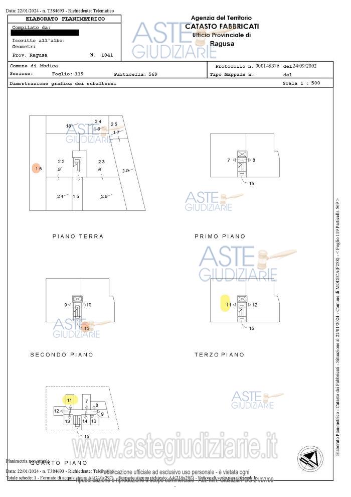 Planimetria del bene