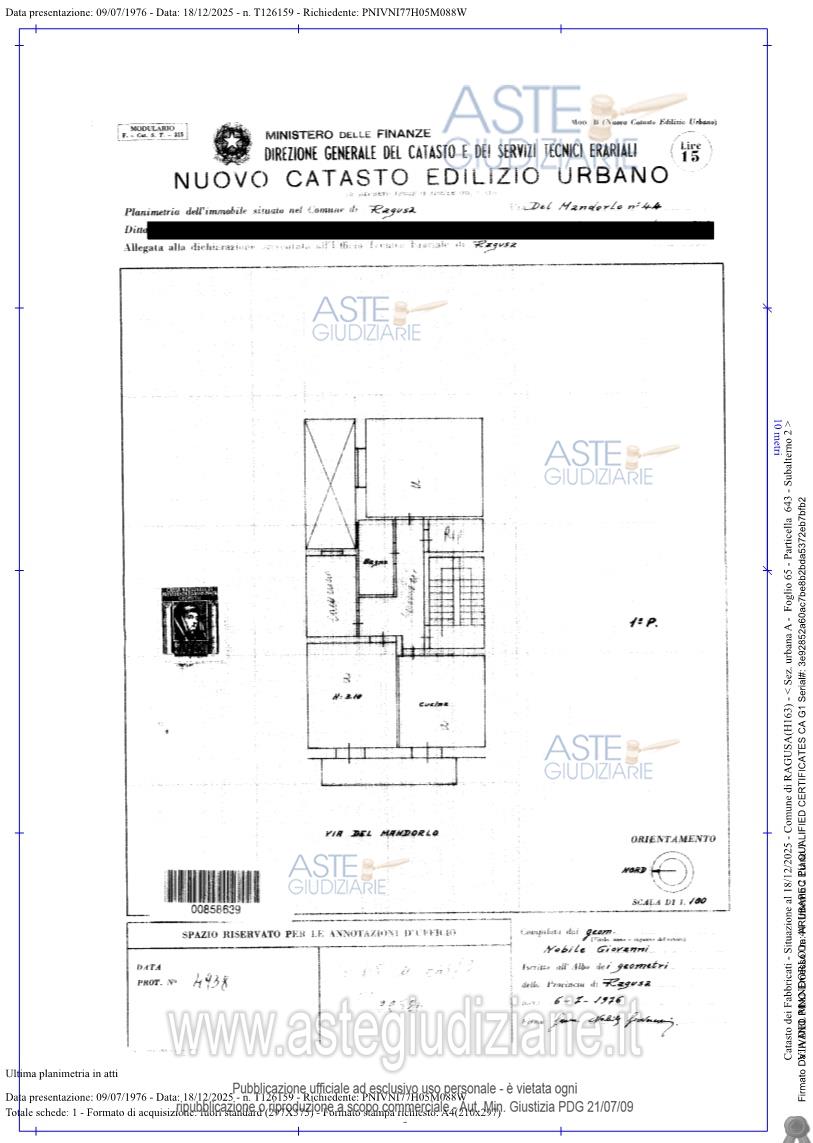 Planimetria del bene