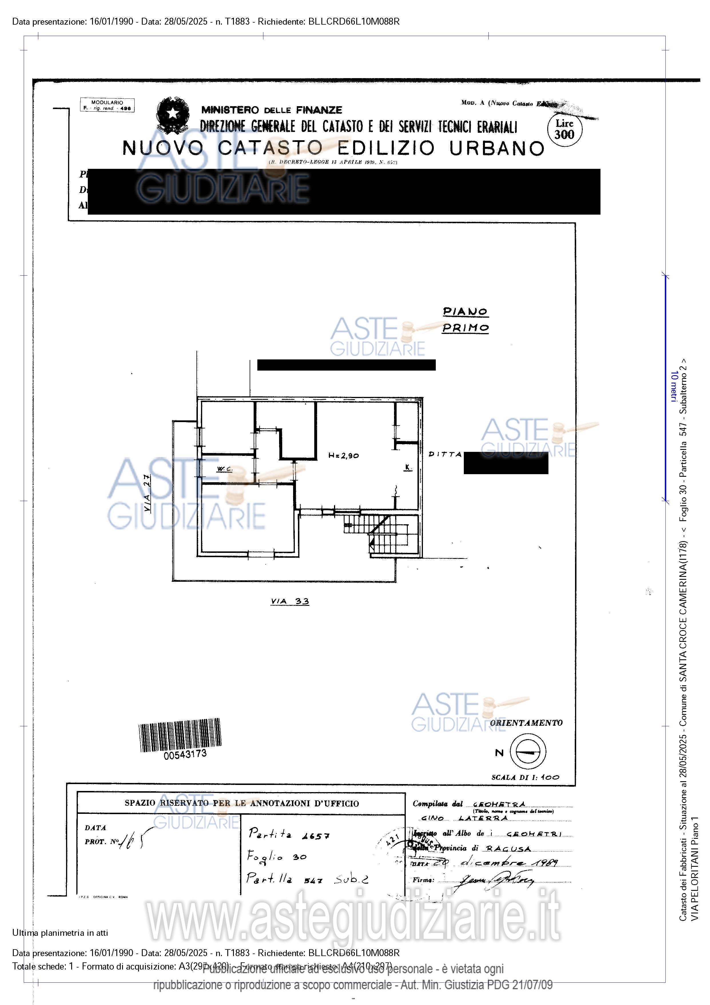 Planimetria del bene