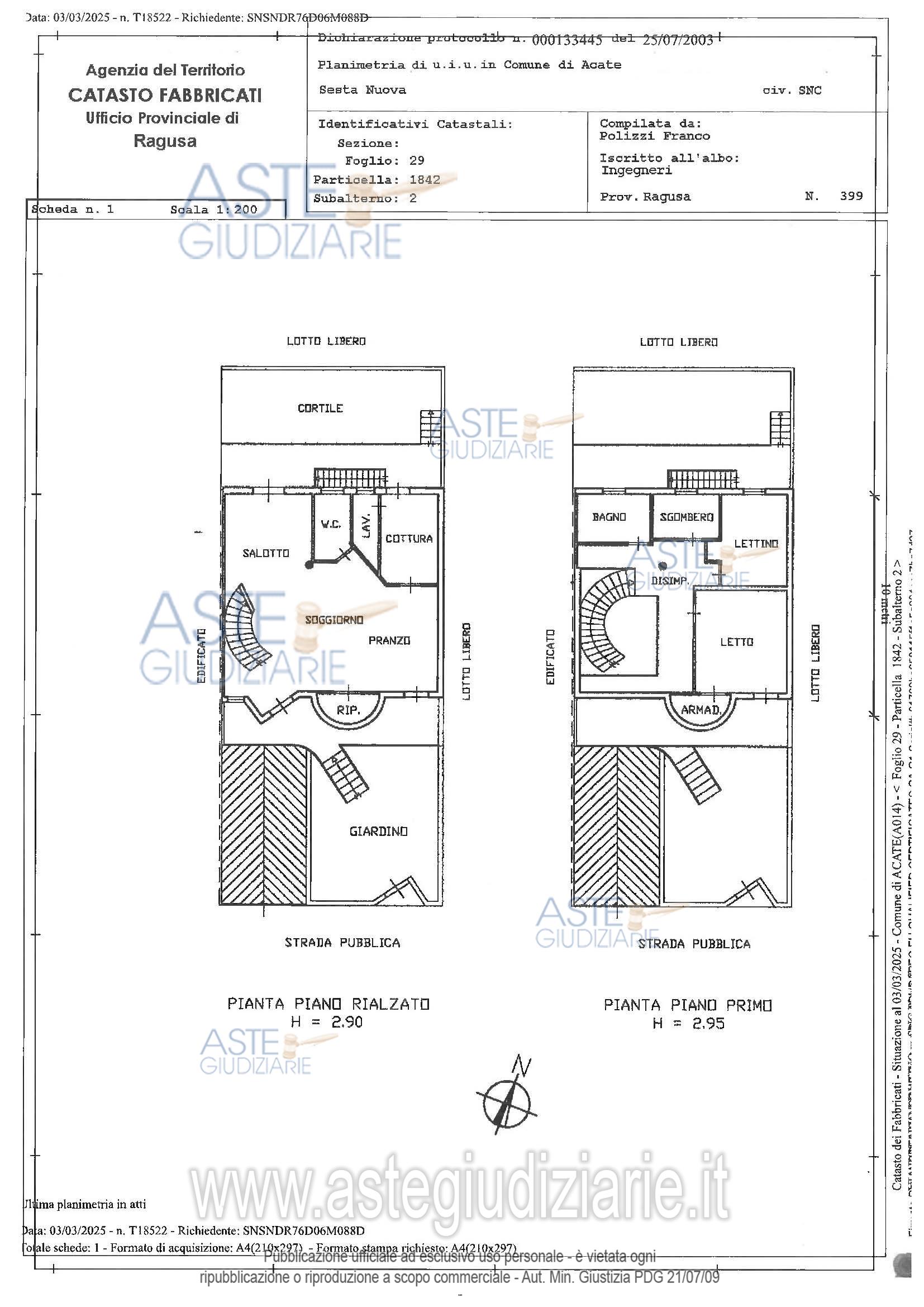 Planimetria del bene