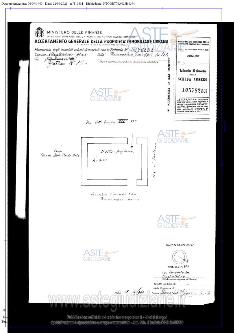 Planimetria del bene