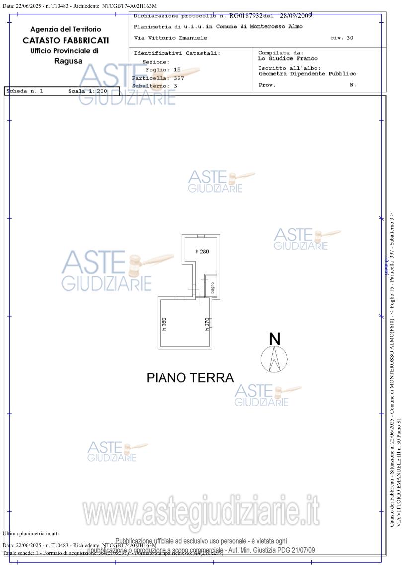 Planimetria del bene