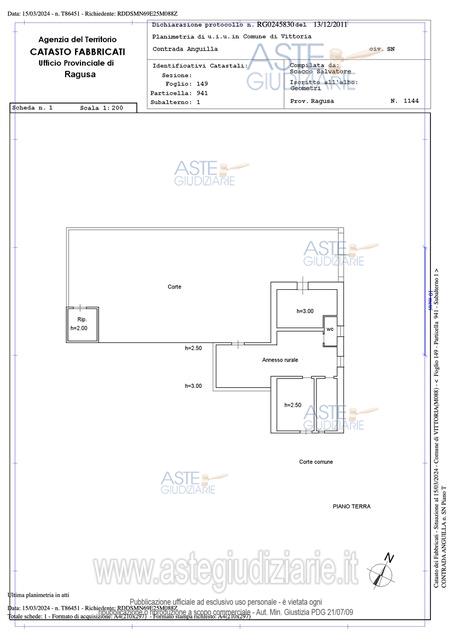 Planimetria del bene