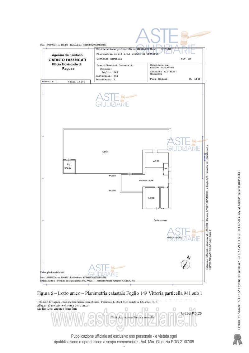 Planimetria del bene