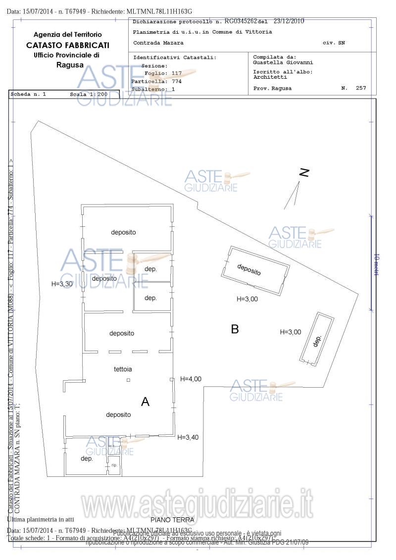 Planimetria del bene