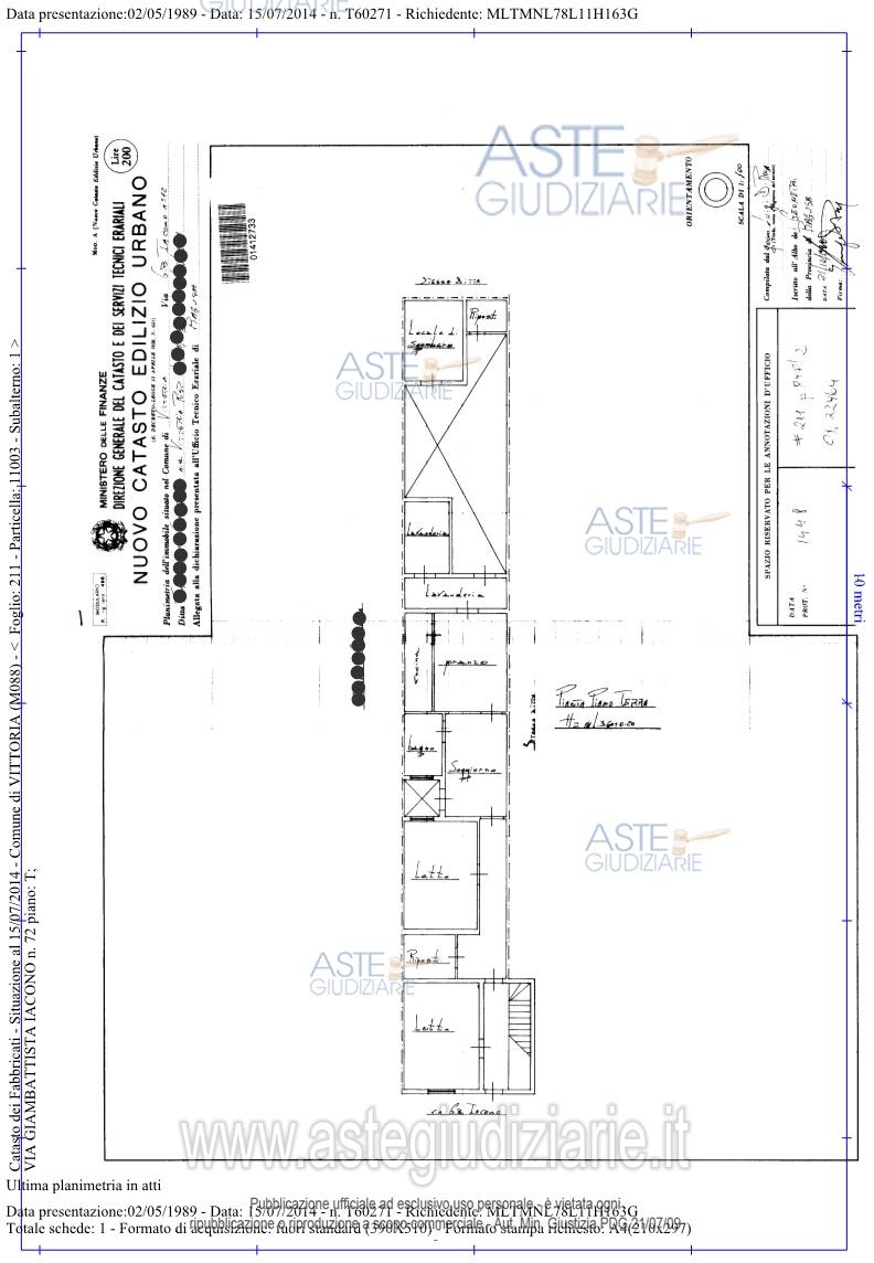 Planimetria del bene