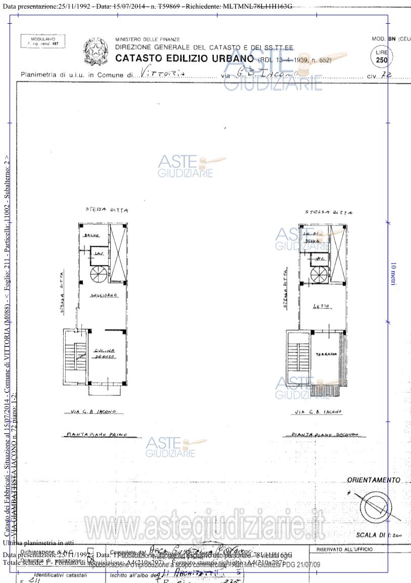 Planimetria del bene