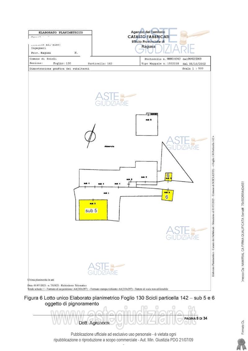 Planimetria del bene