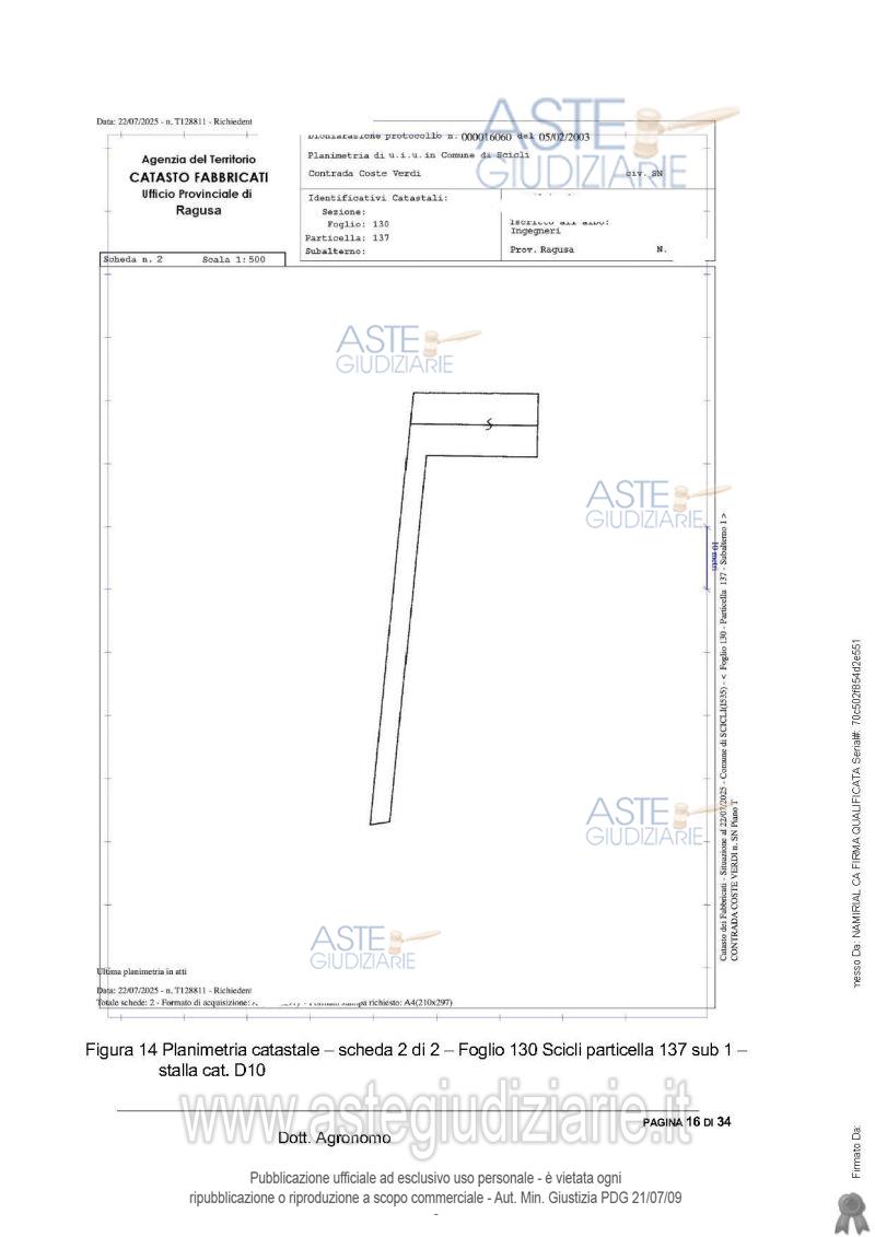 Planimetria del bene