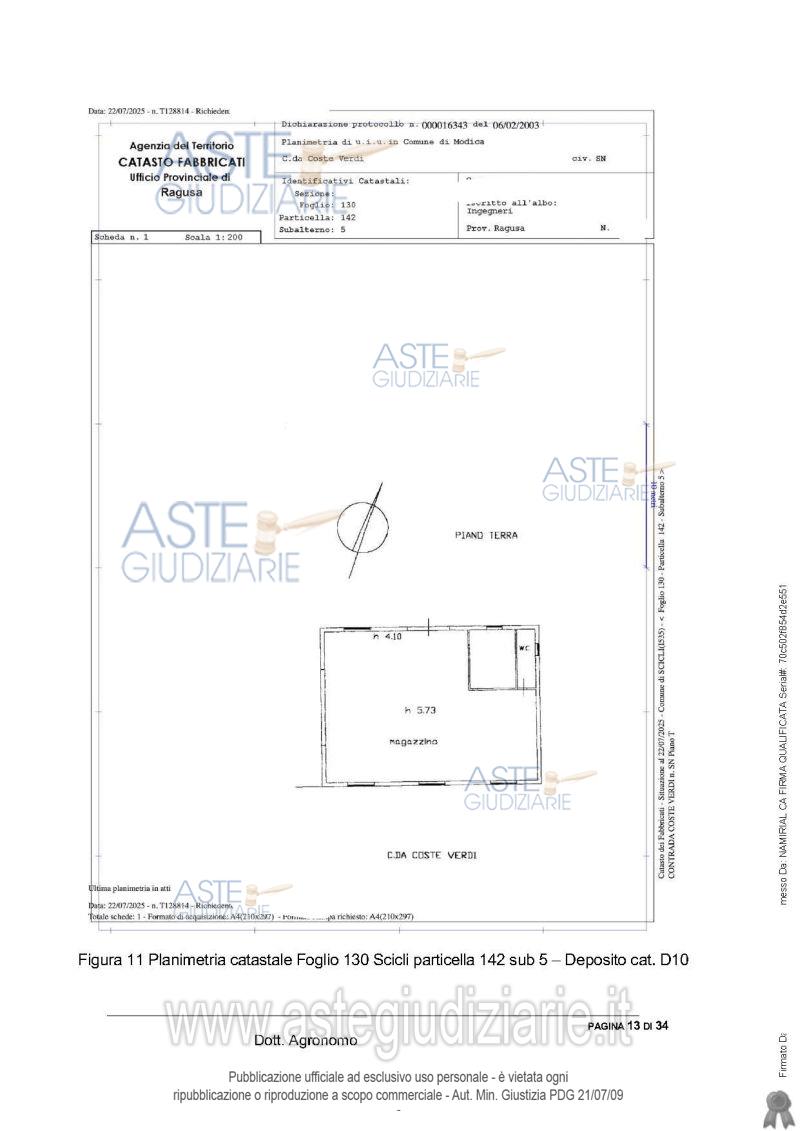 Planimetria del bene