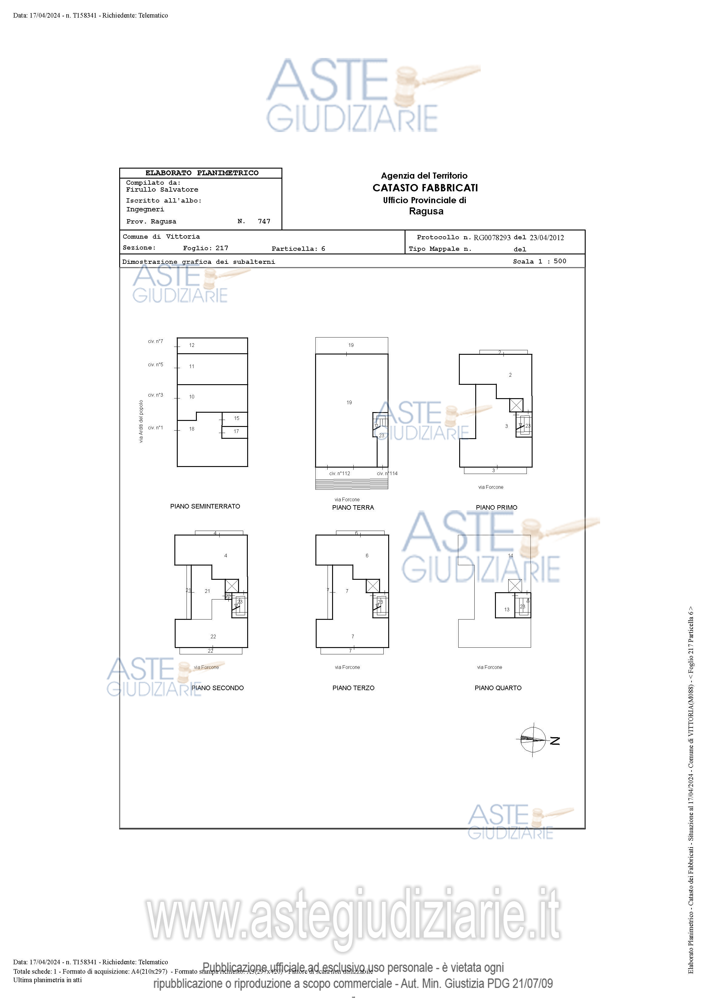 Planimetria del bene