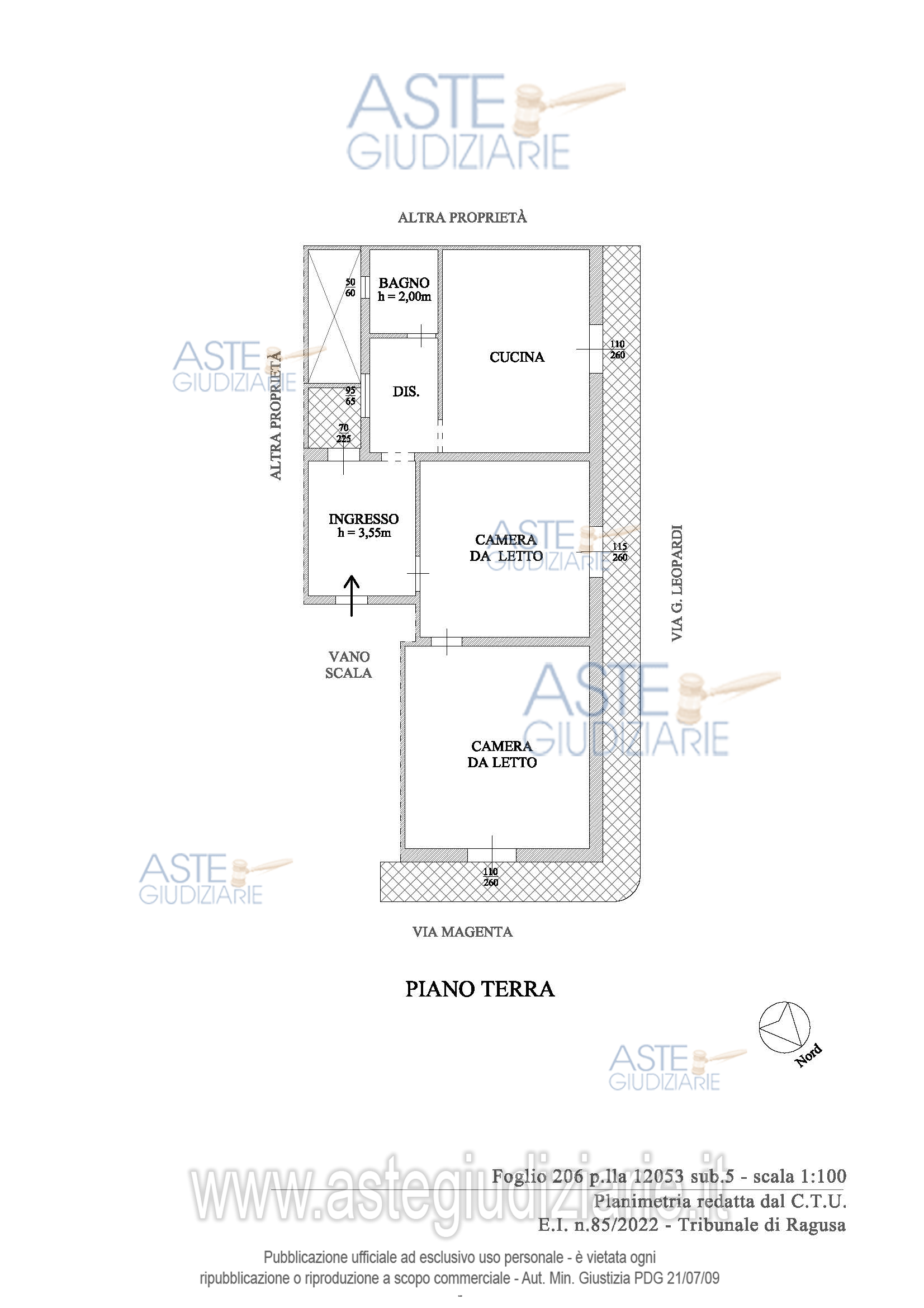 Planimetria del bene