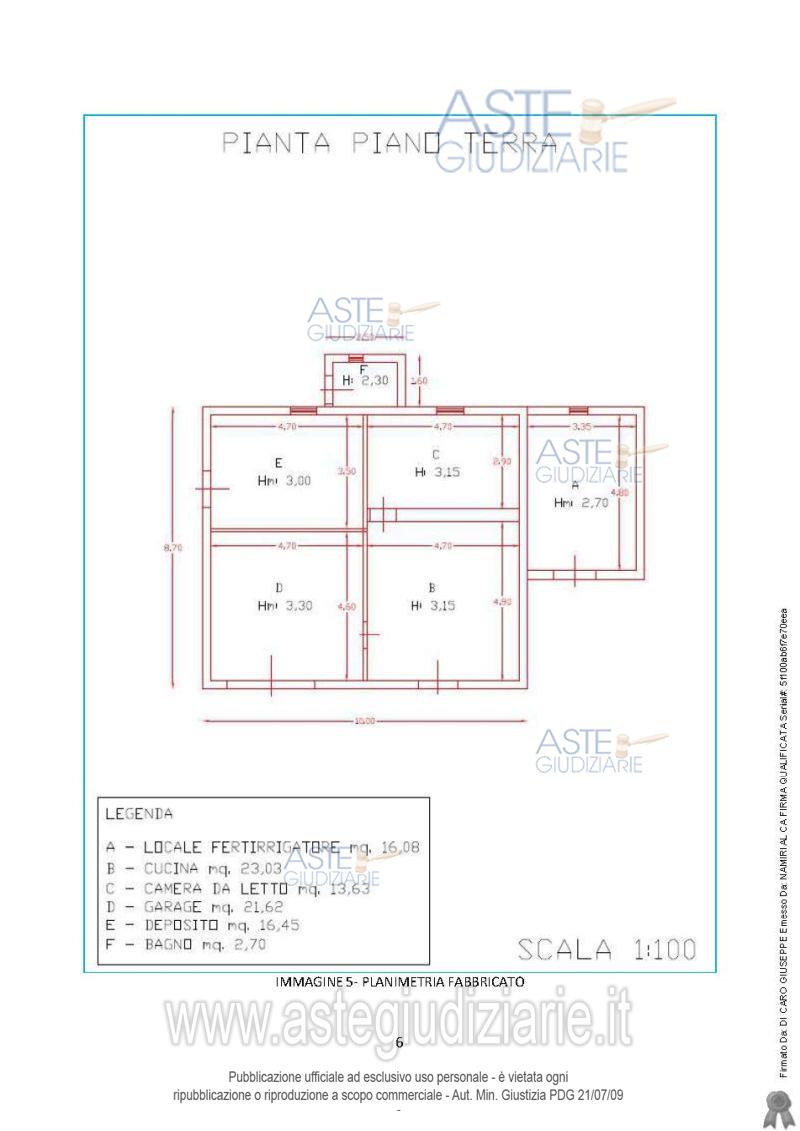 Planimetria del bene