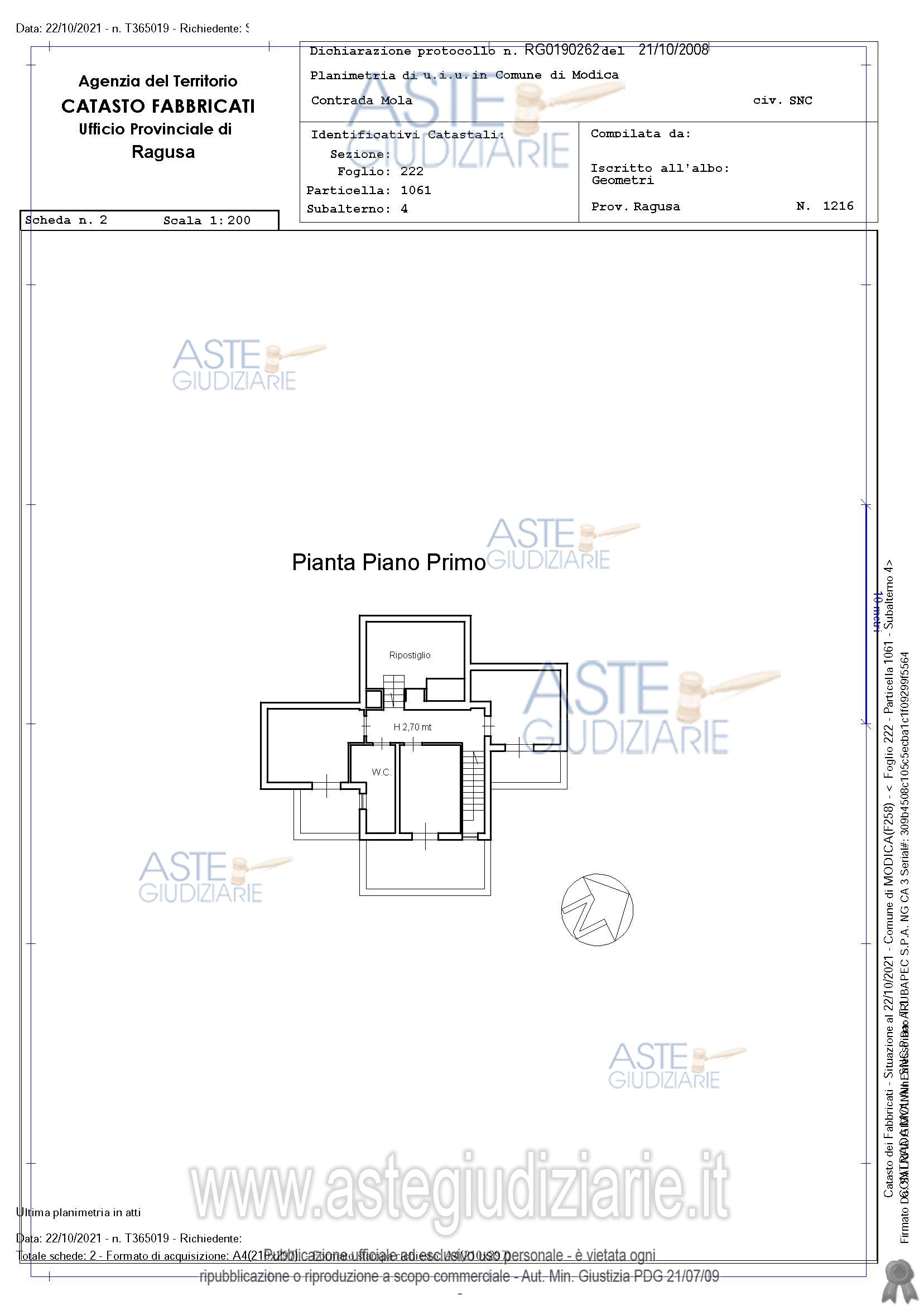 Planimetria del bene