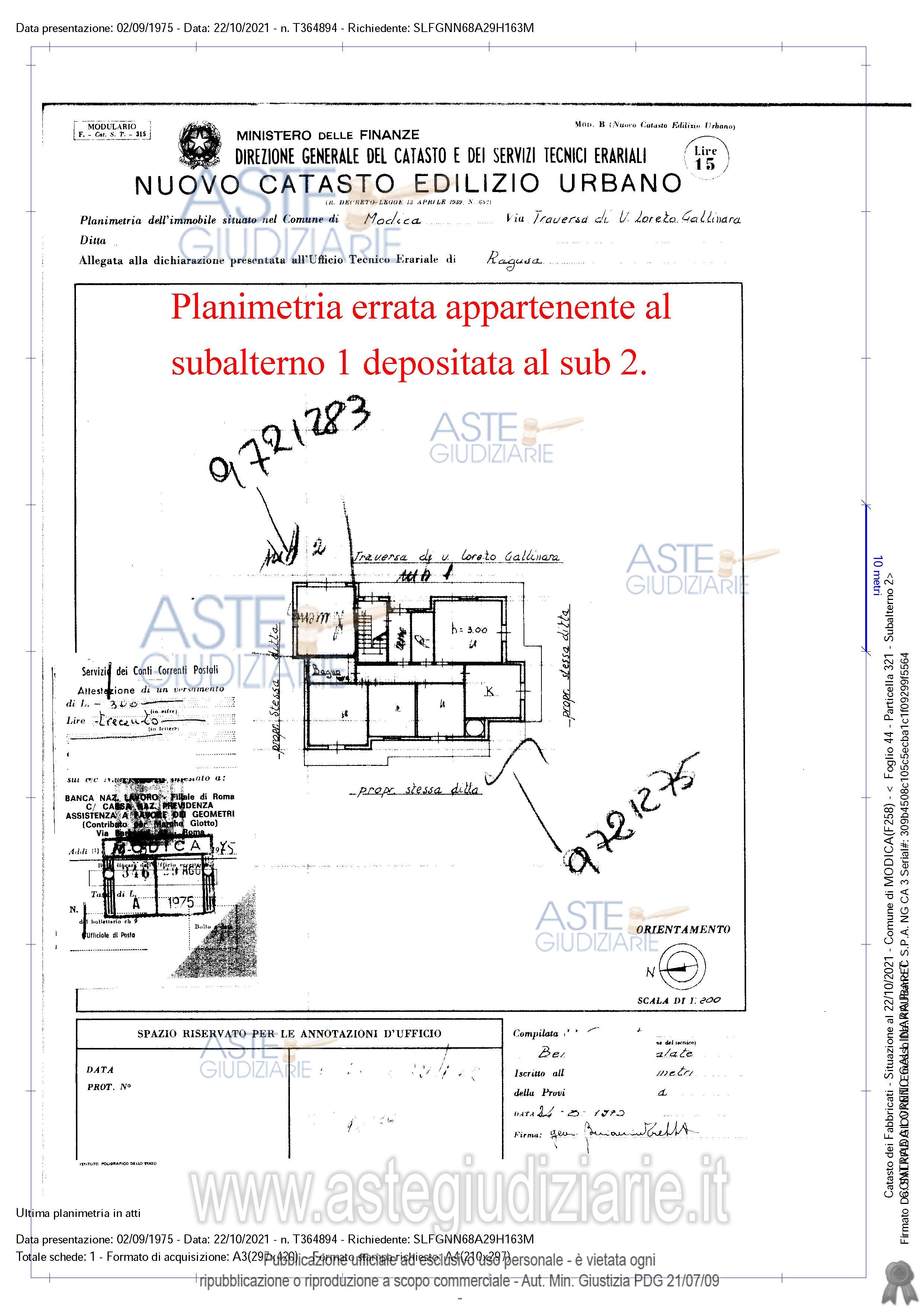 Planimetria del bene