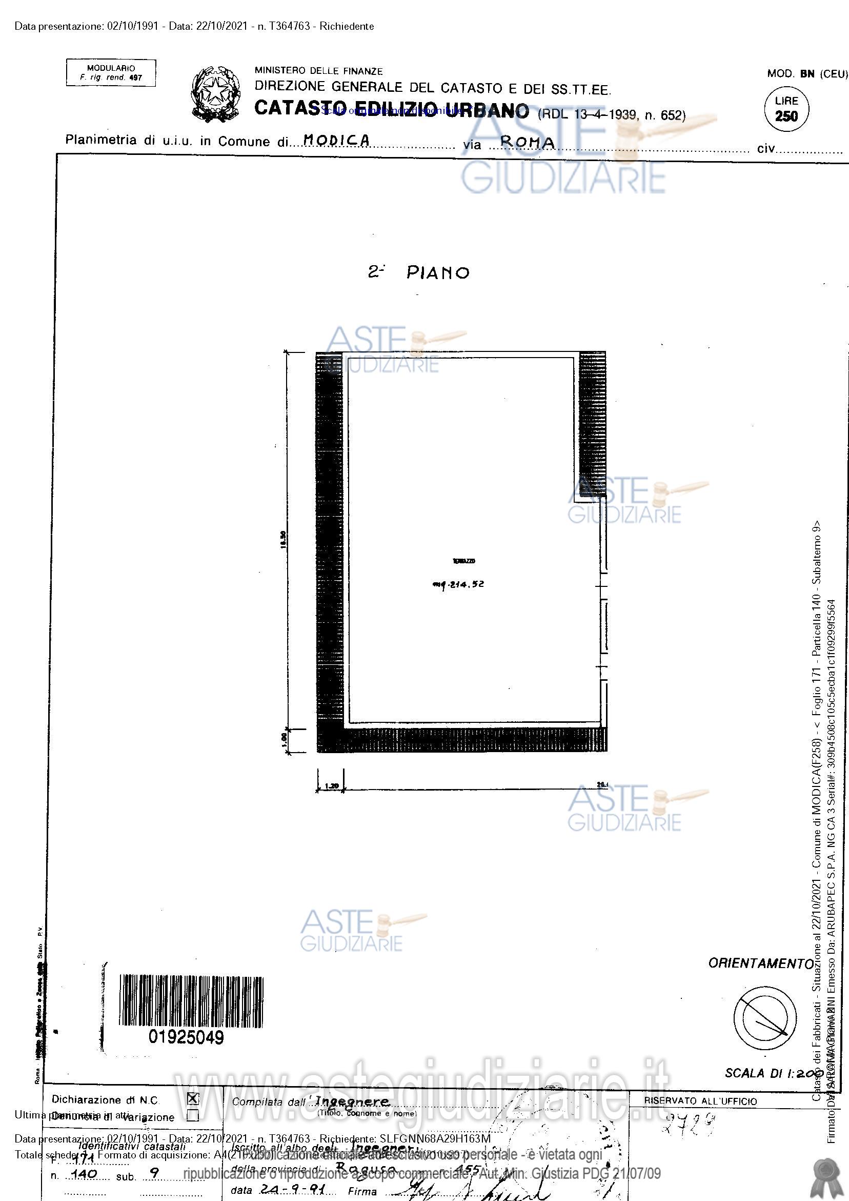 Planimetria del bene