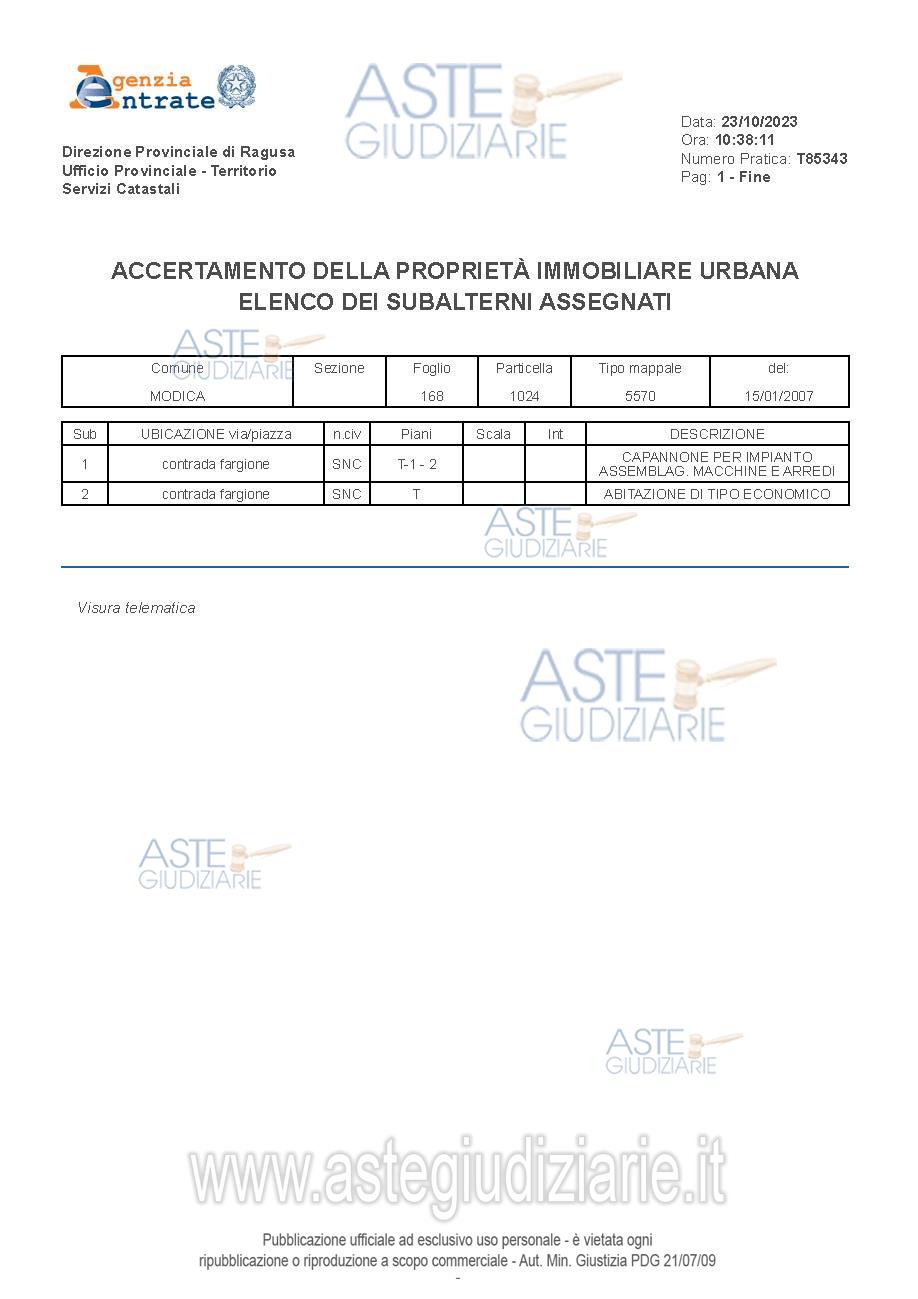 Planimetria del bene