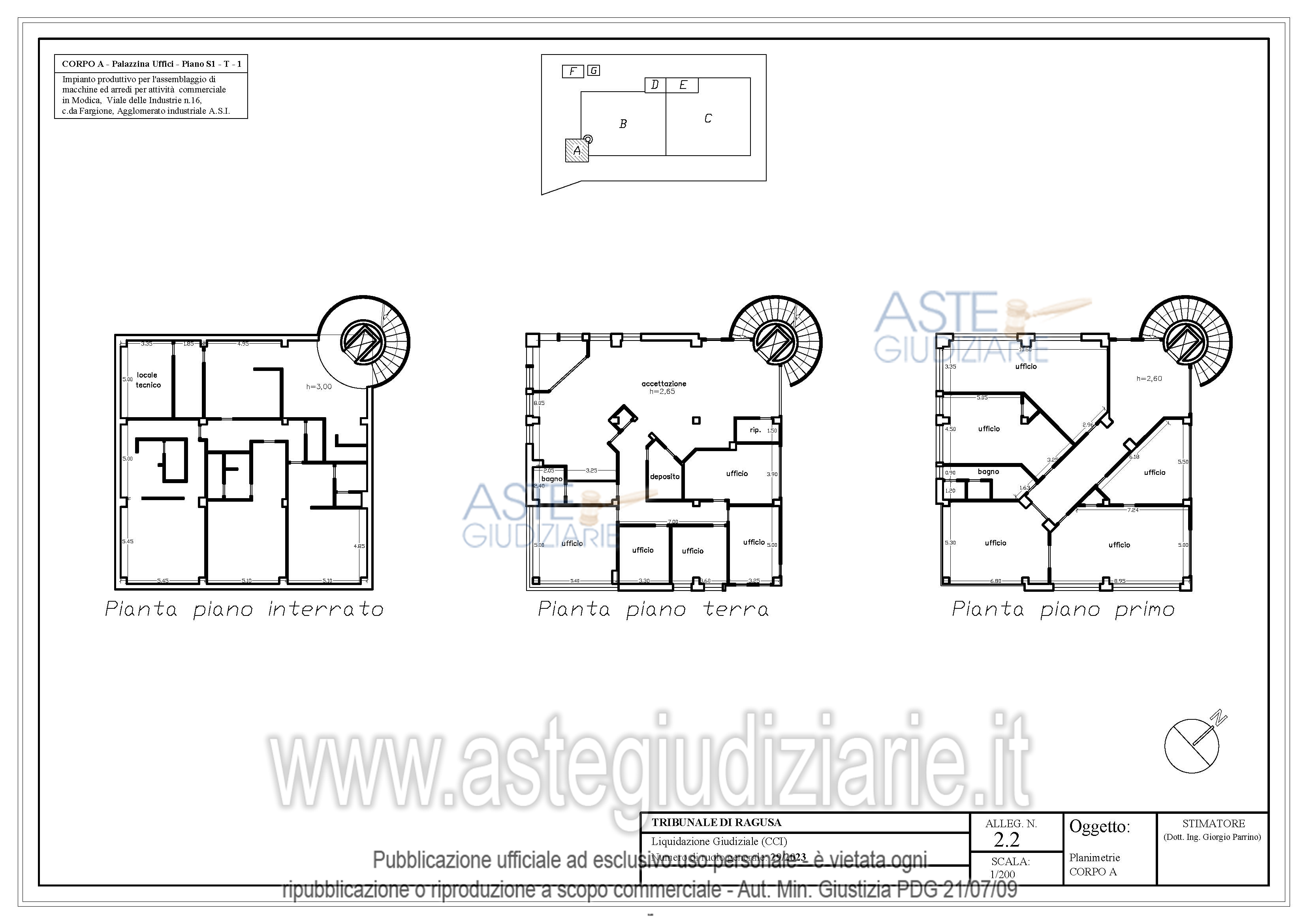 Planimetria del bene