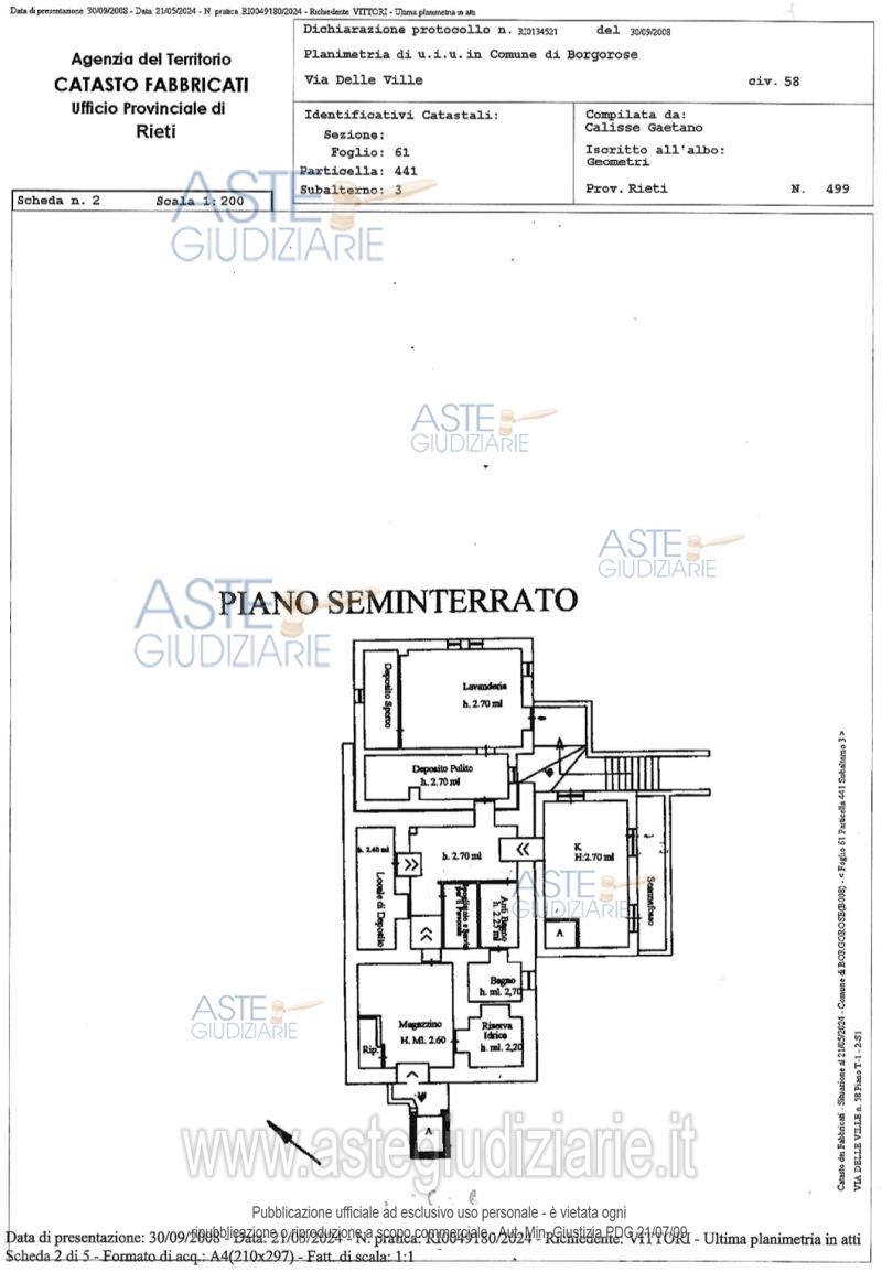 Planimetria del bene