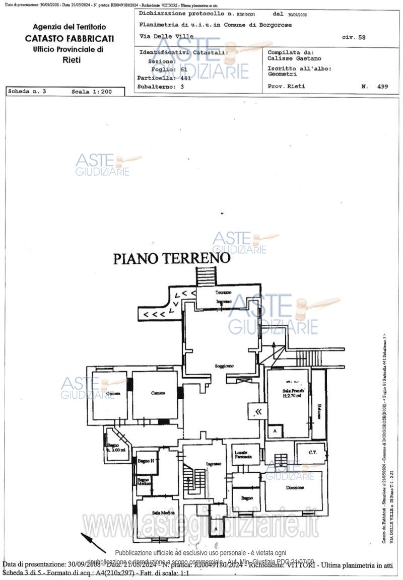 Planimetria del bene