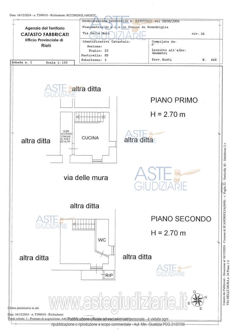 Planimetria del bene