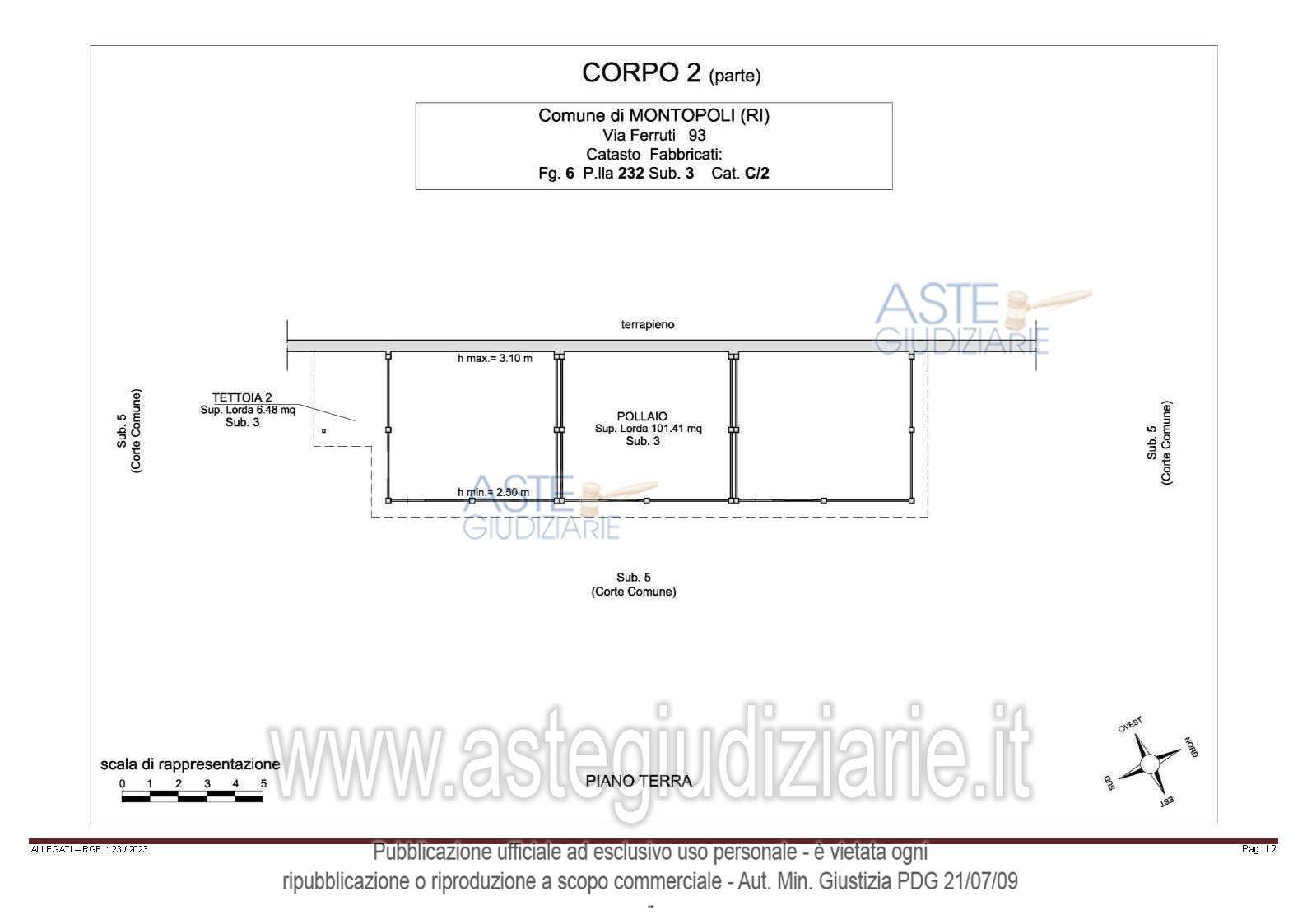 Planimetria del bene