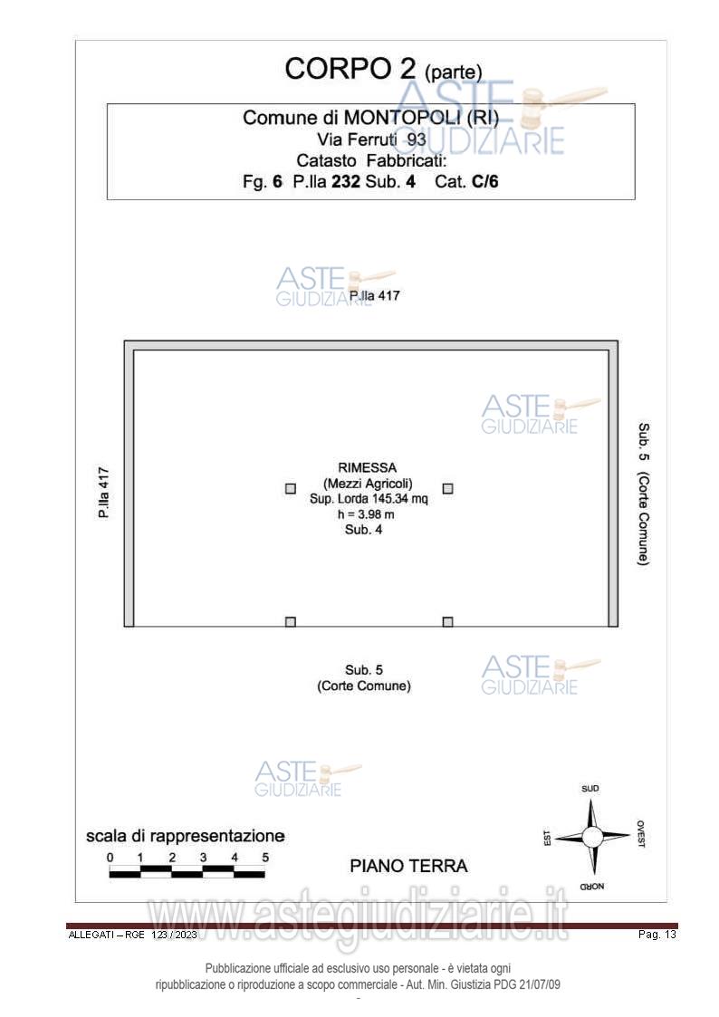 Planimetria del bene