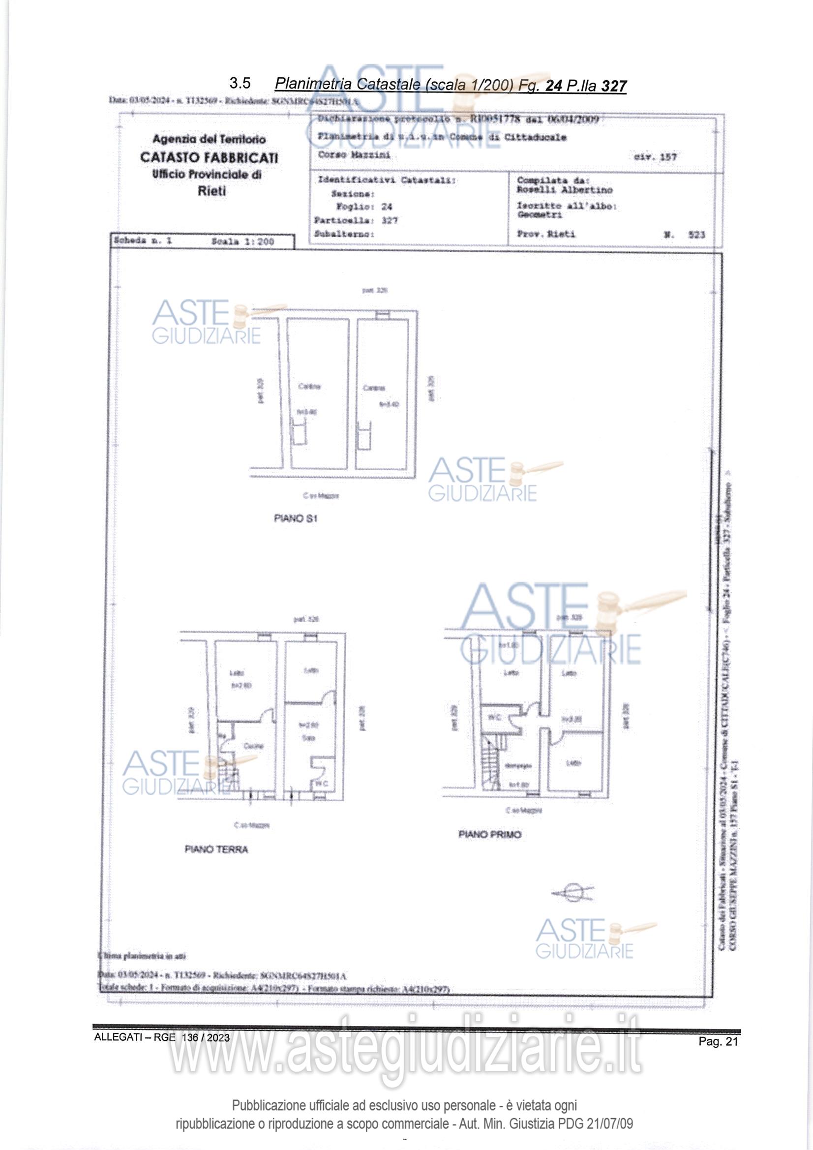 Planimetria del bene