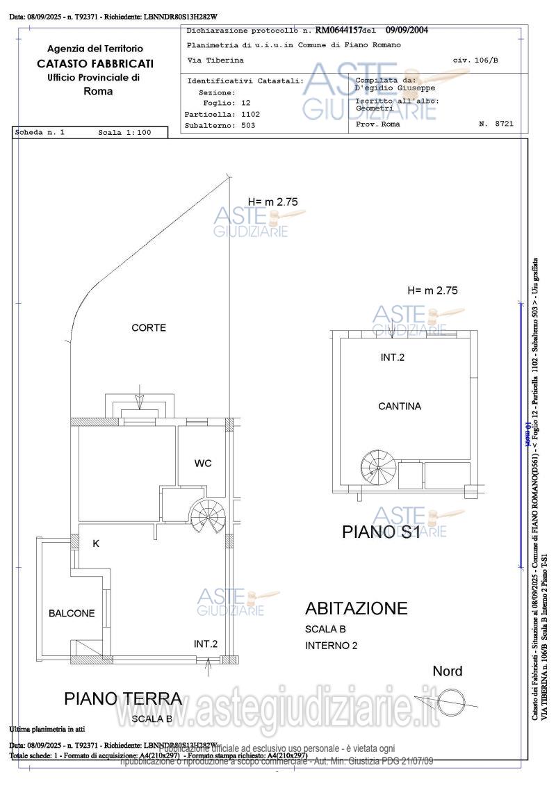 Planimetria del bene