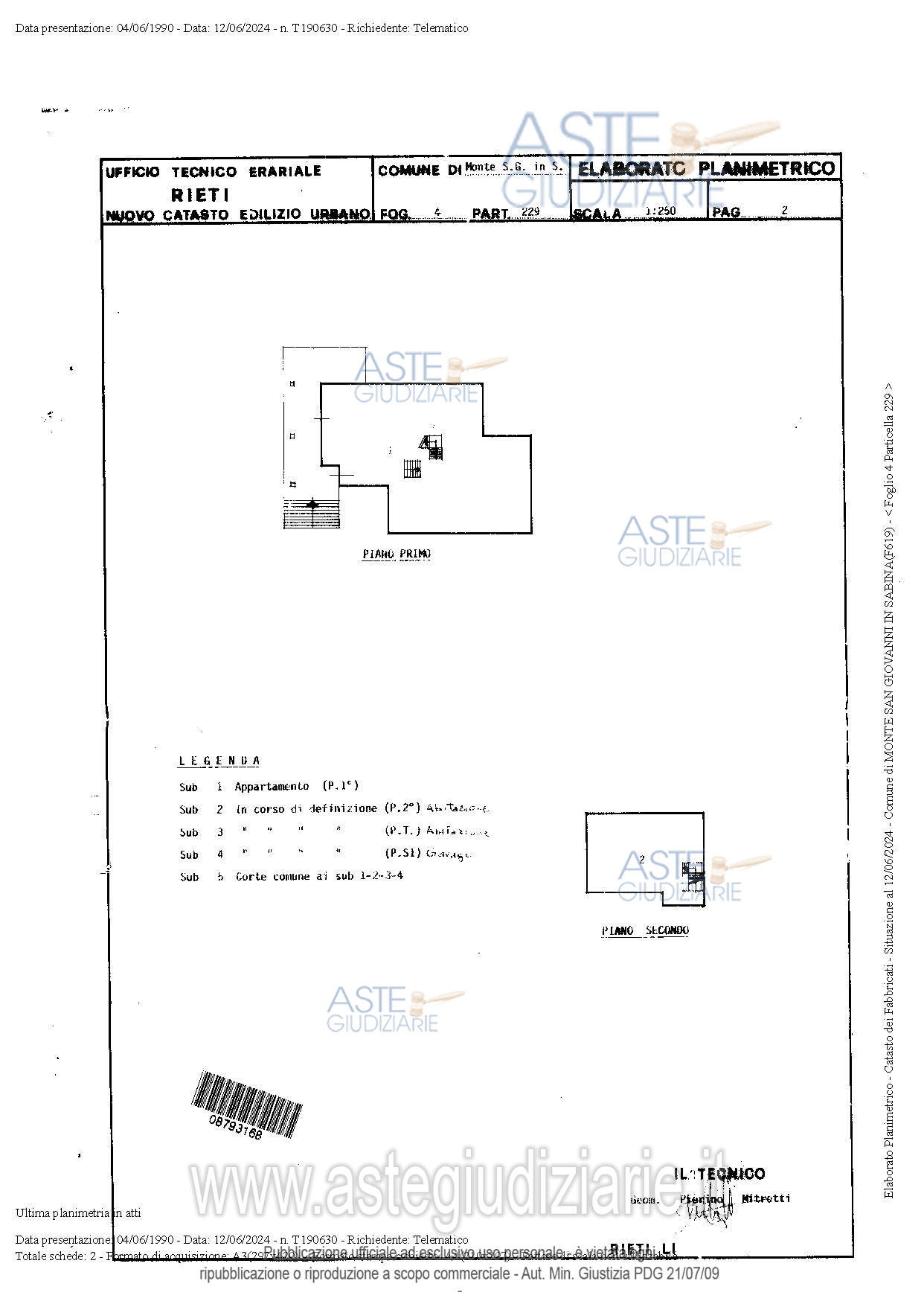 Planimetria del bene
