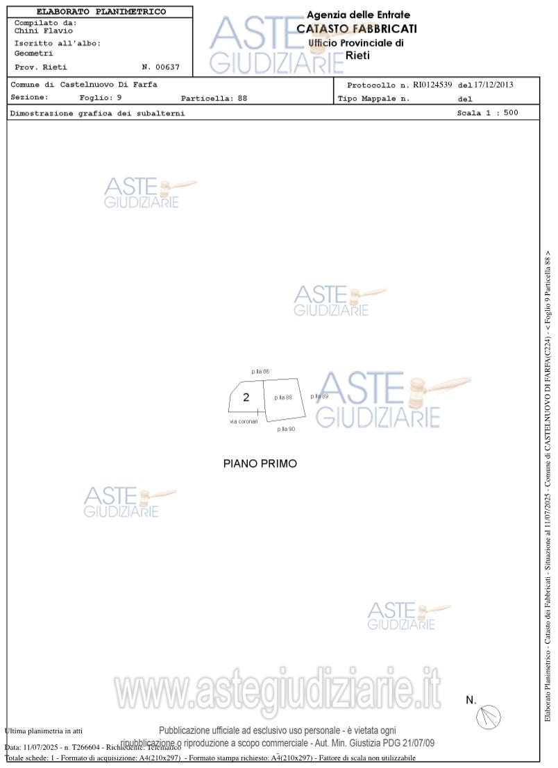 Planimetria del bene