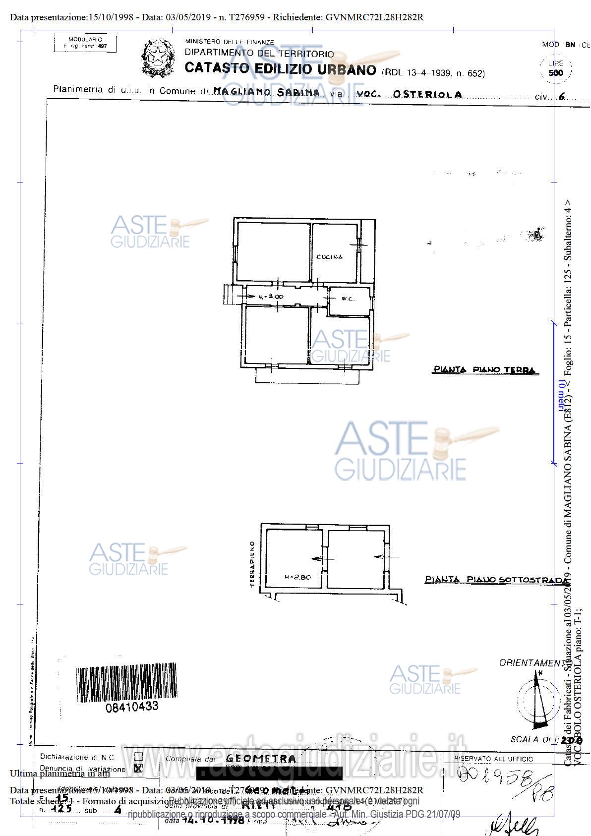 Planimetria del bene