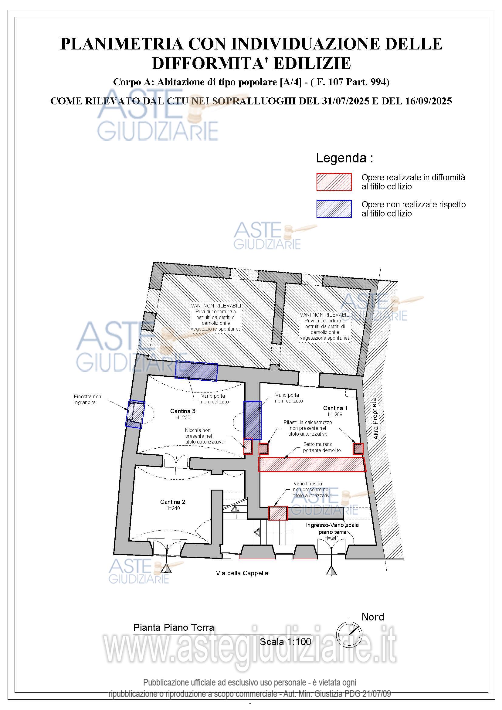 Planimetria del bene