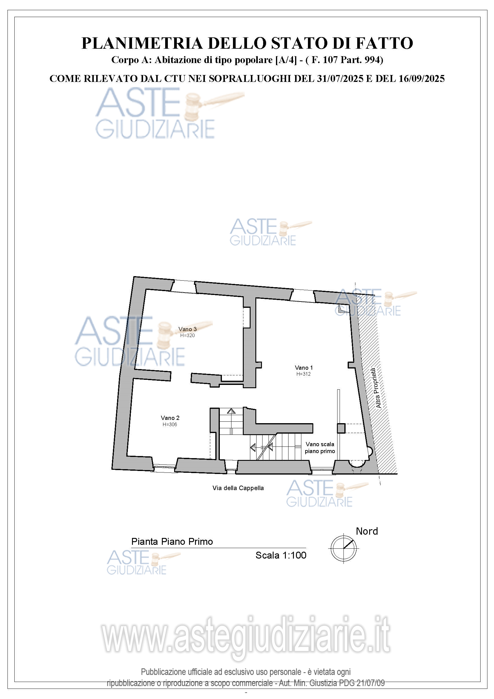 Planimetria del bene