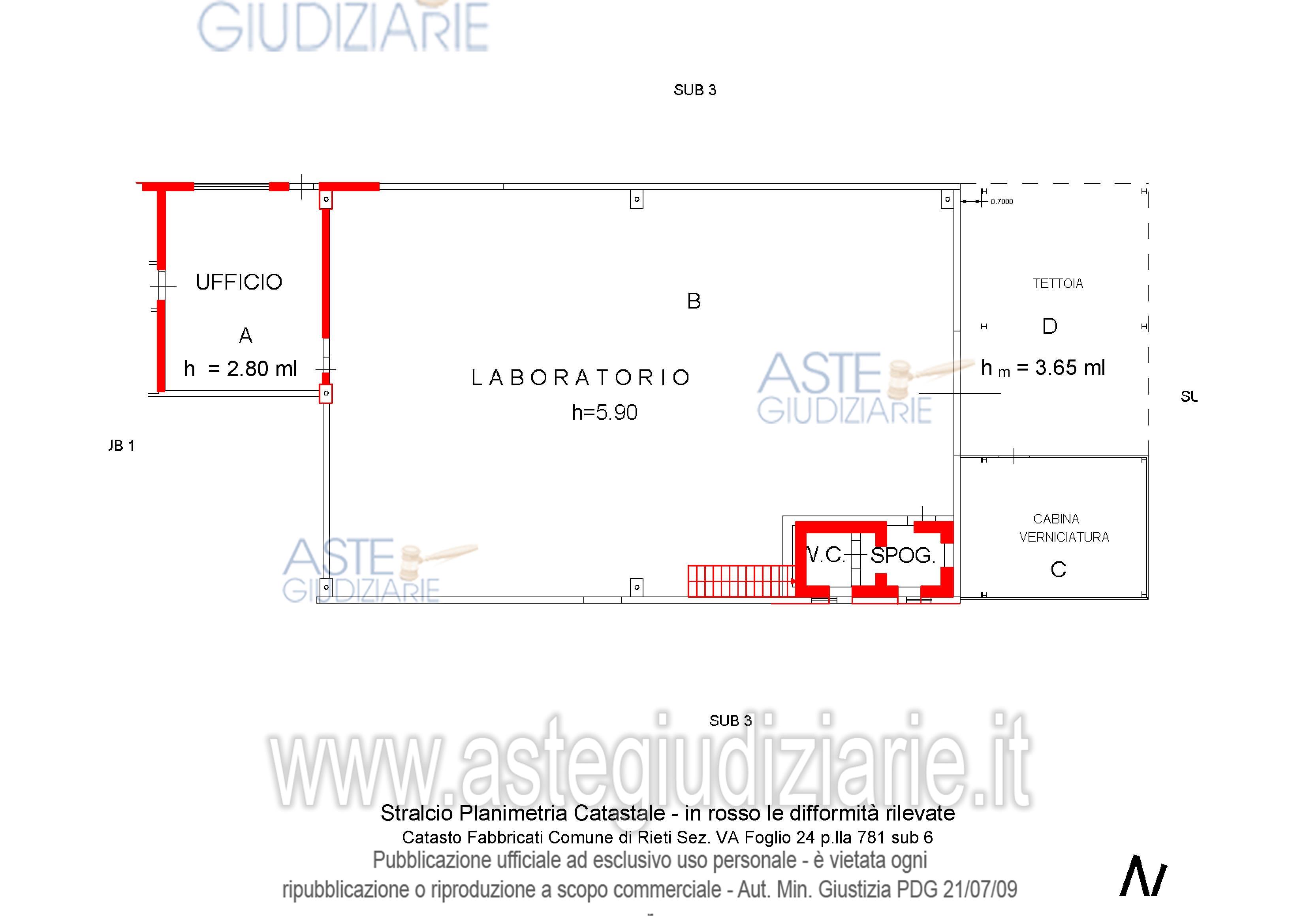 Planimetria del bene