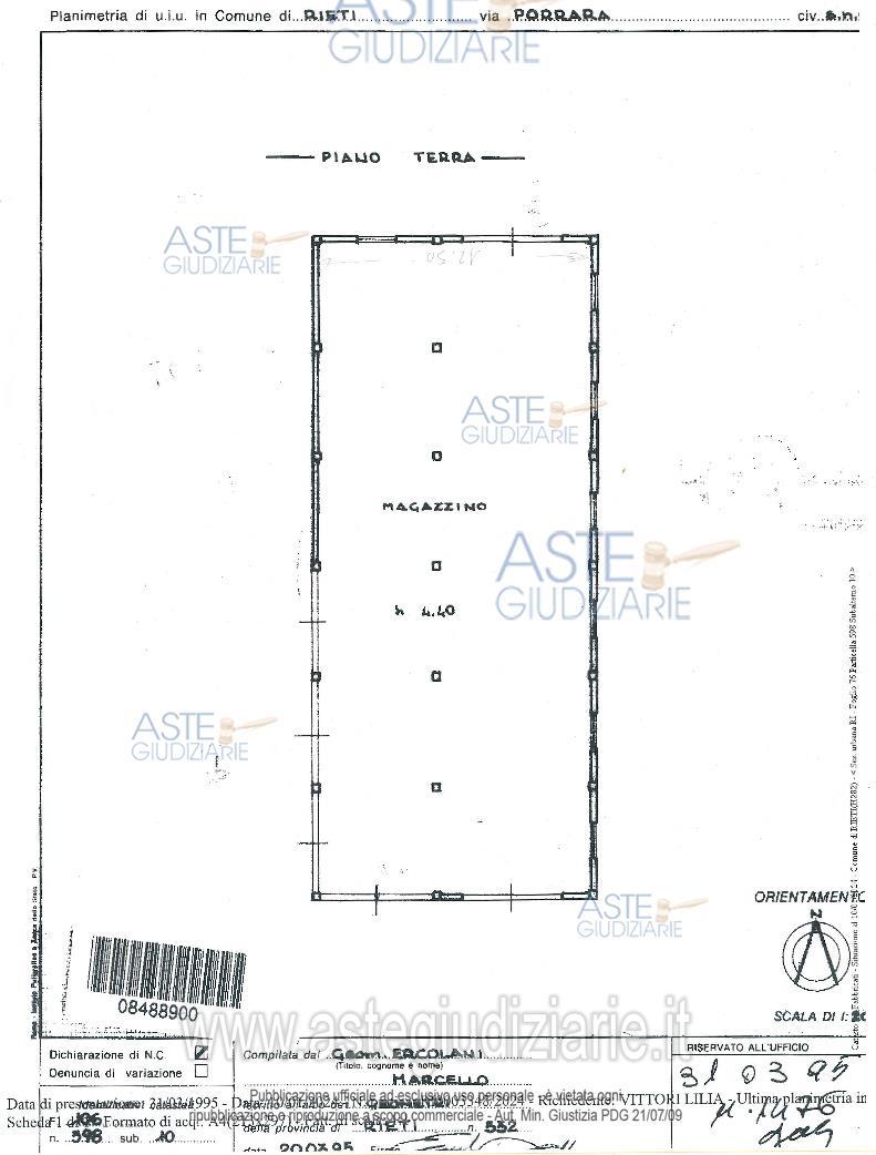 Planimetria del bene