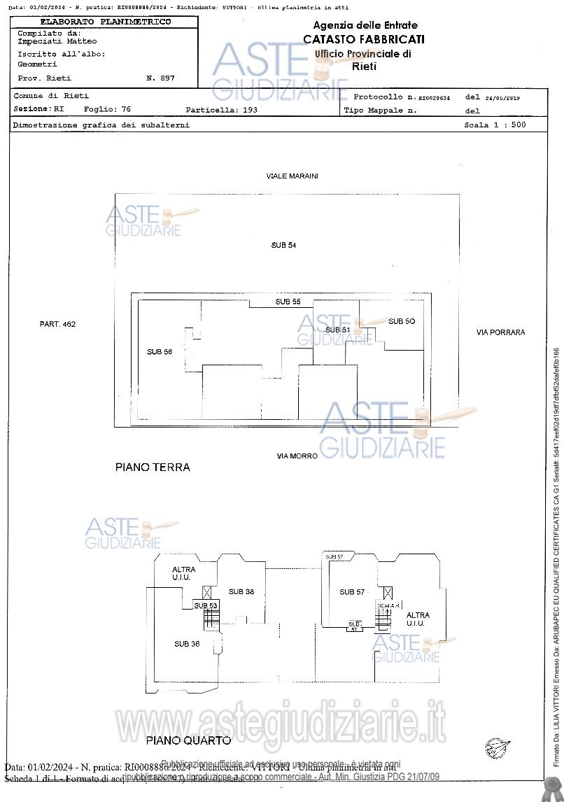 Planimetria del bene