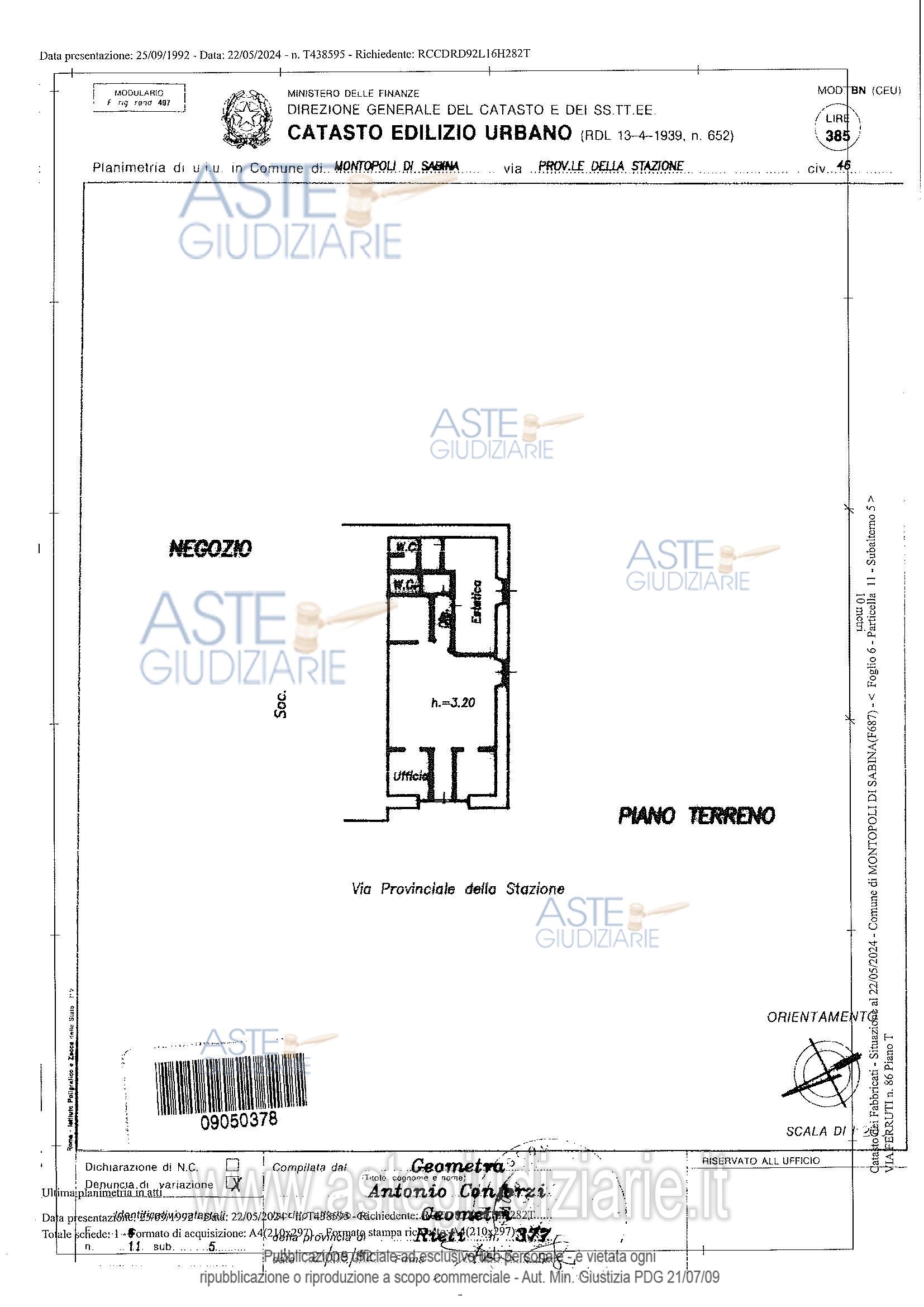 Planimetria del bene