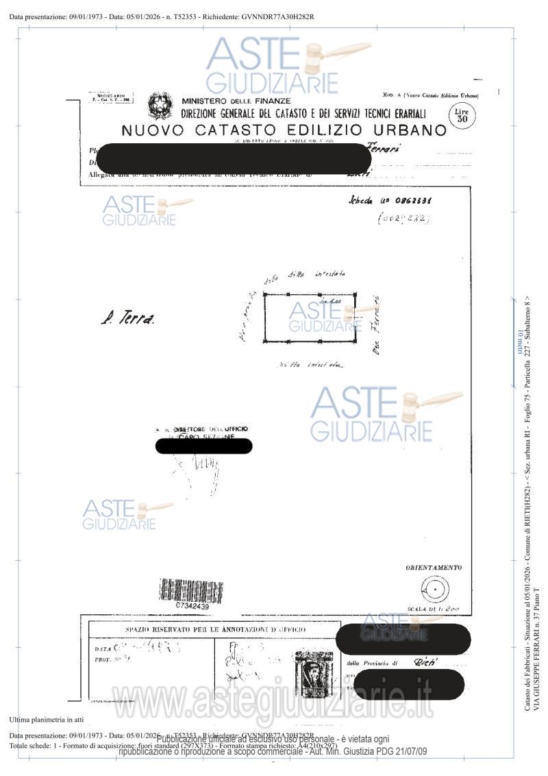 Planimetria del bene