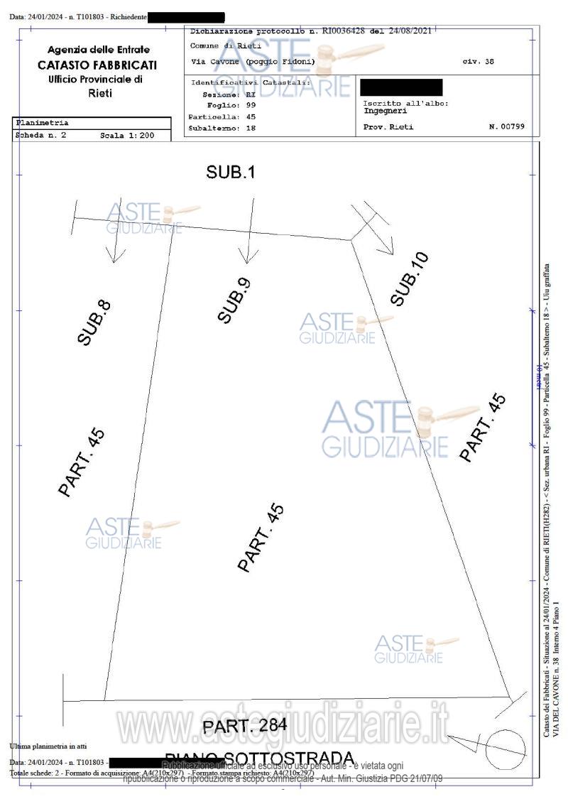 Planimetria del bene