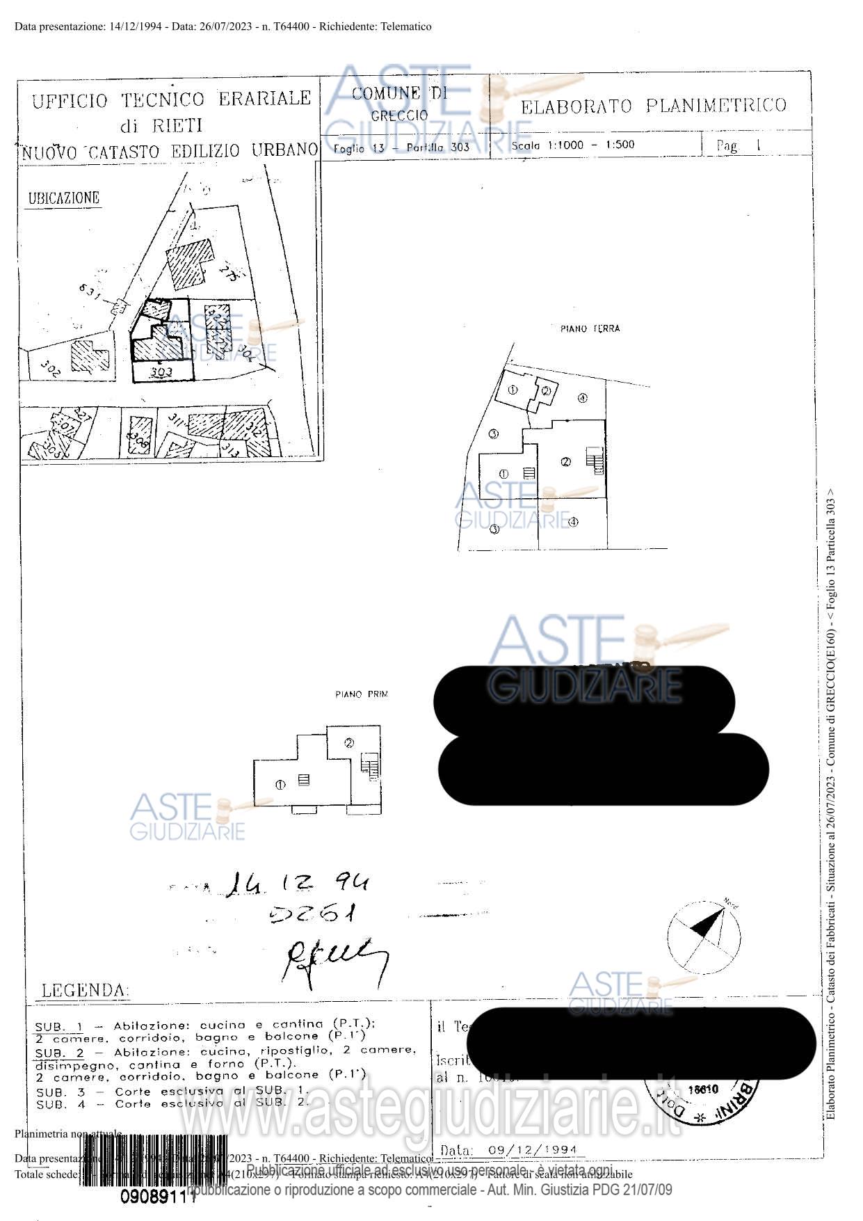 Planimetria del bene