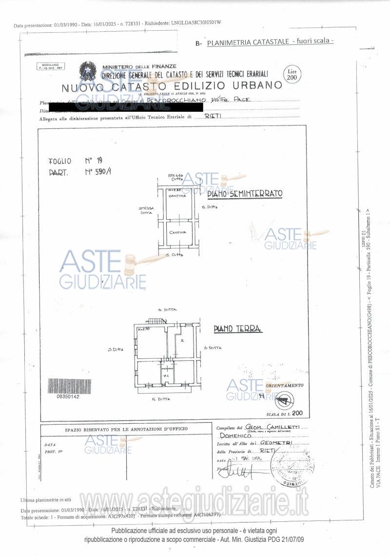 Planimetria del bene