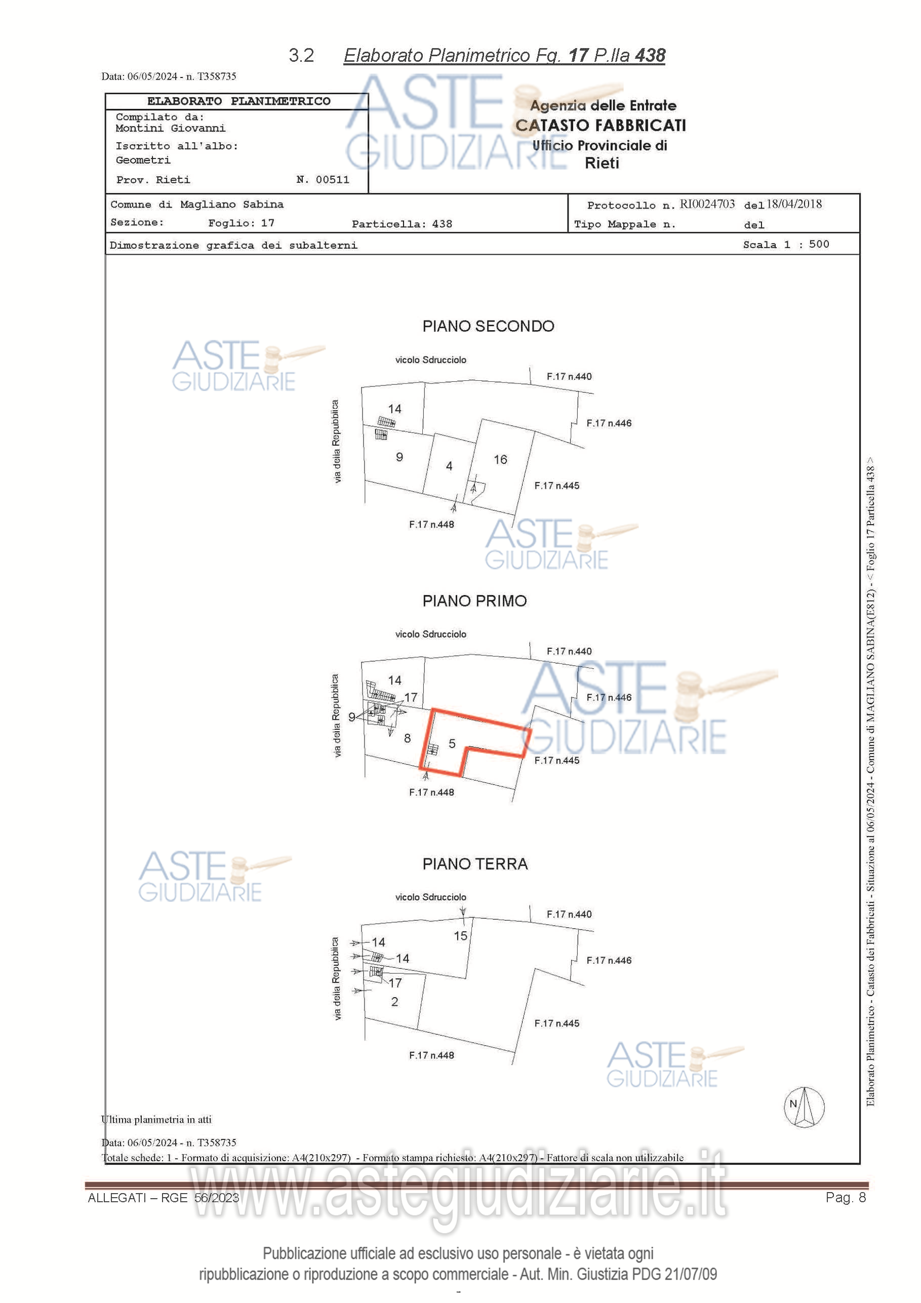 Planimetria del bene