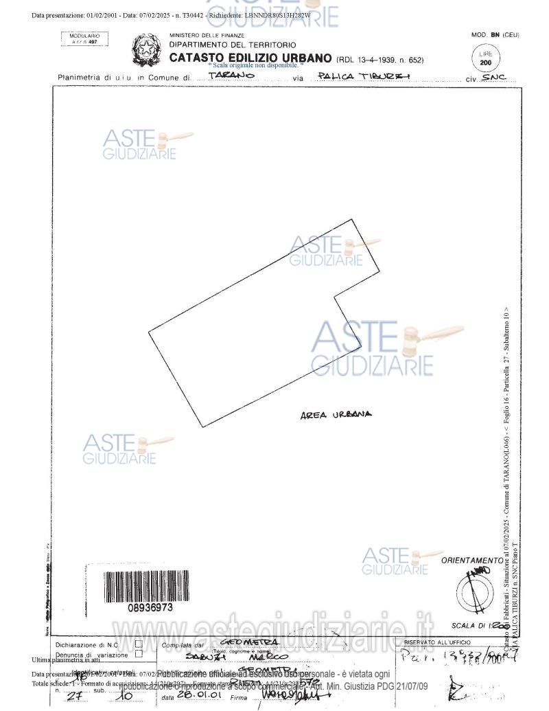 Planimetria del bene