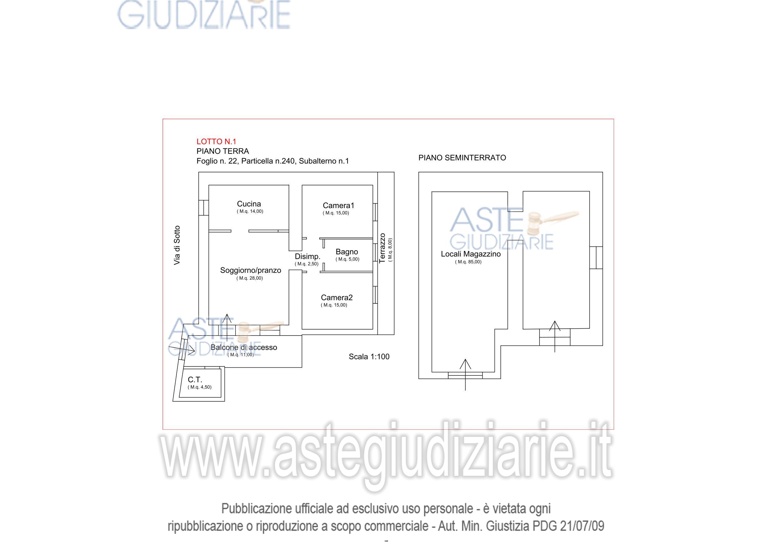 Planimetria del bene