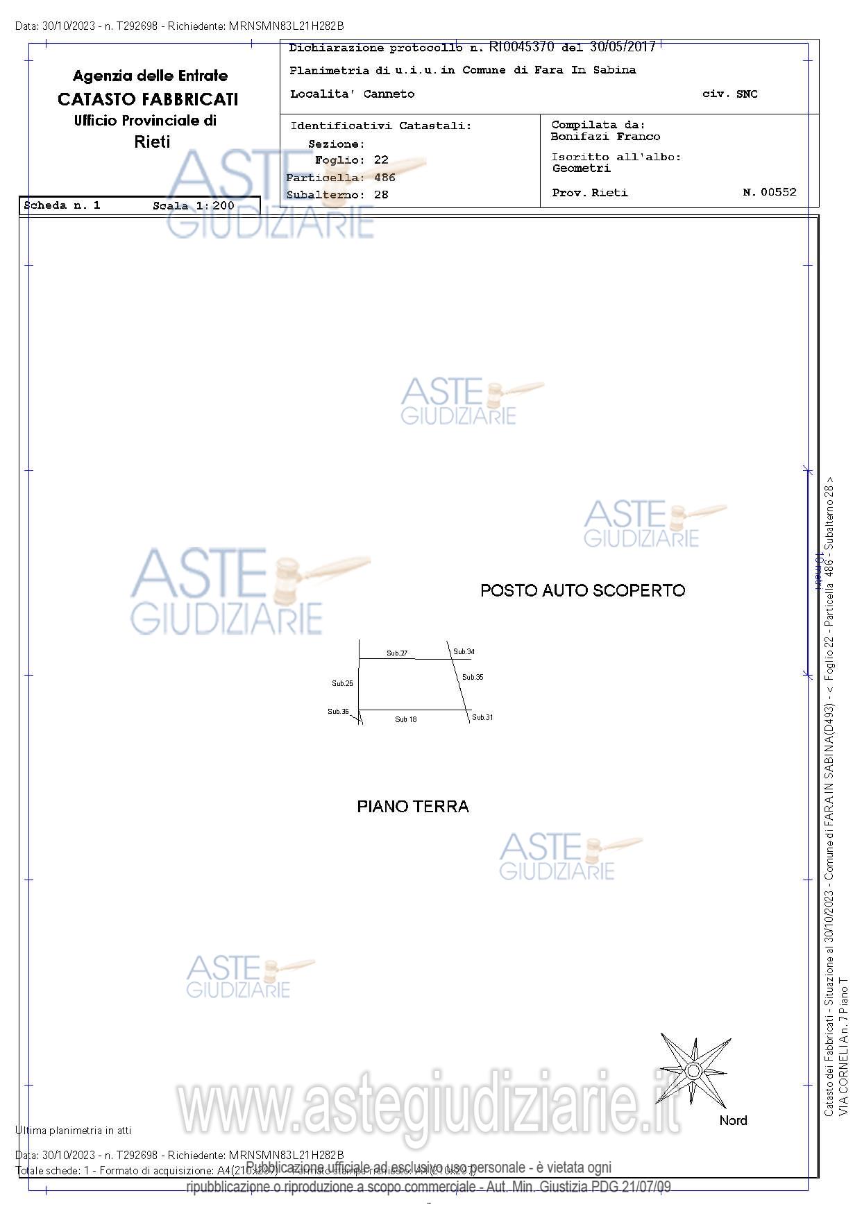 Planimetria del bene