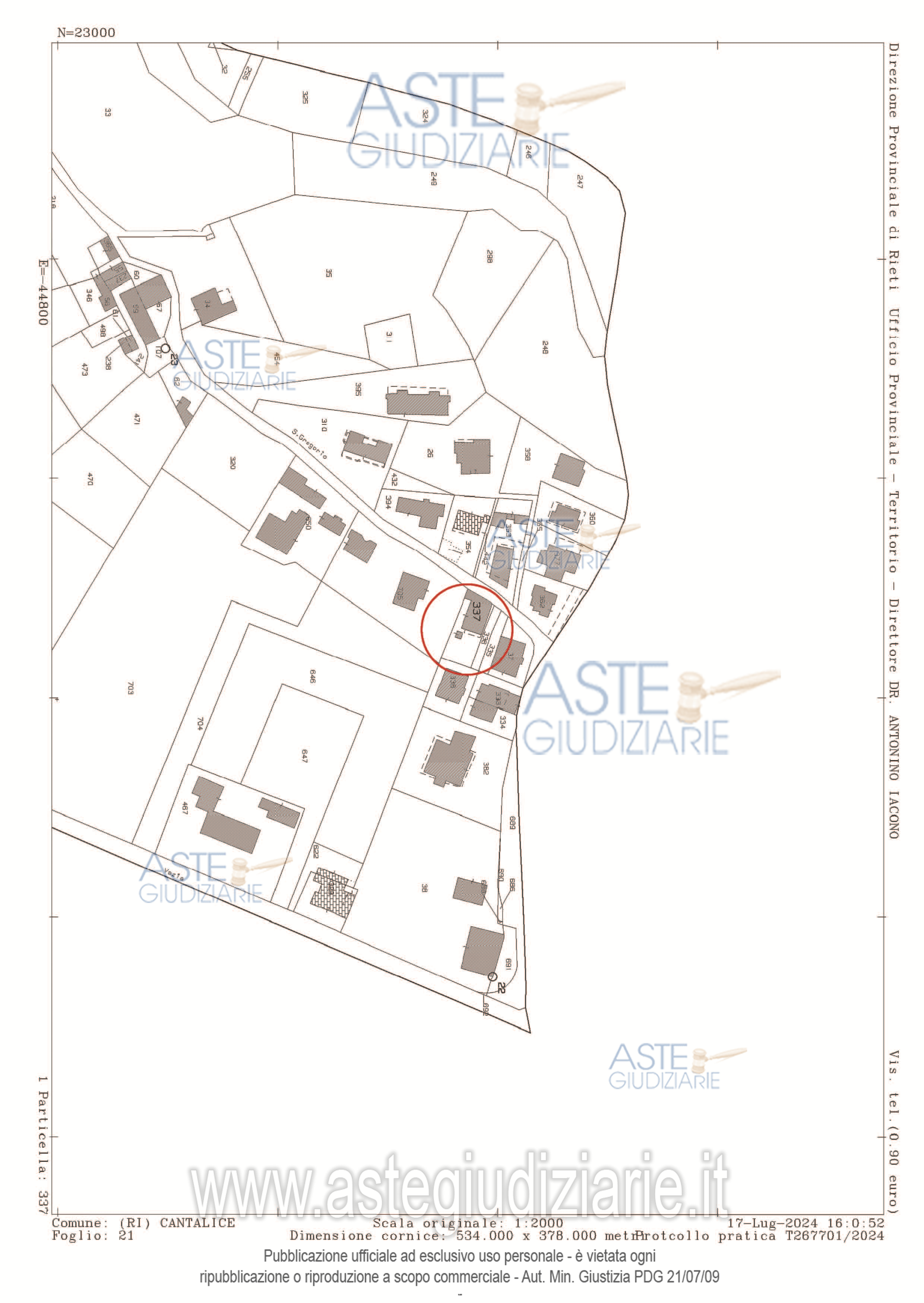 Planimetria del bene