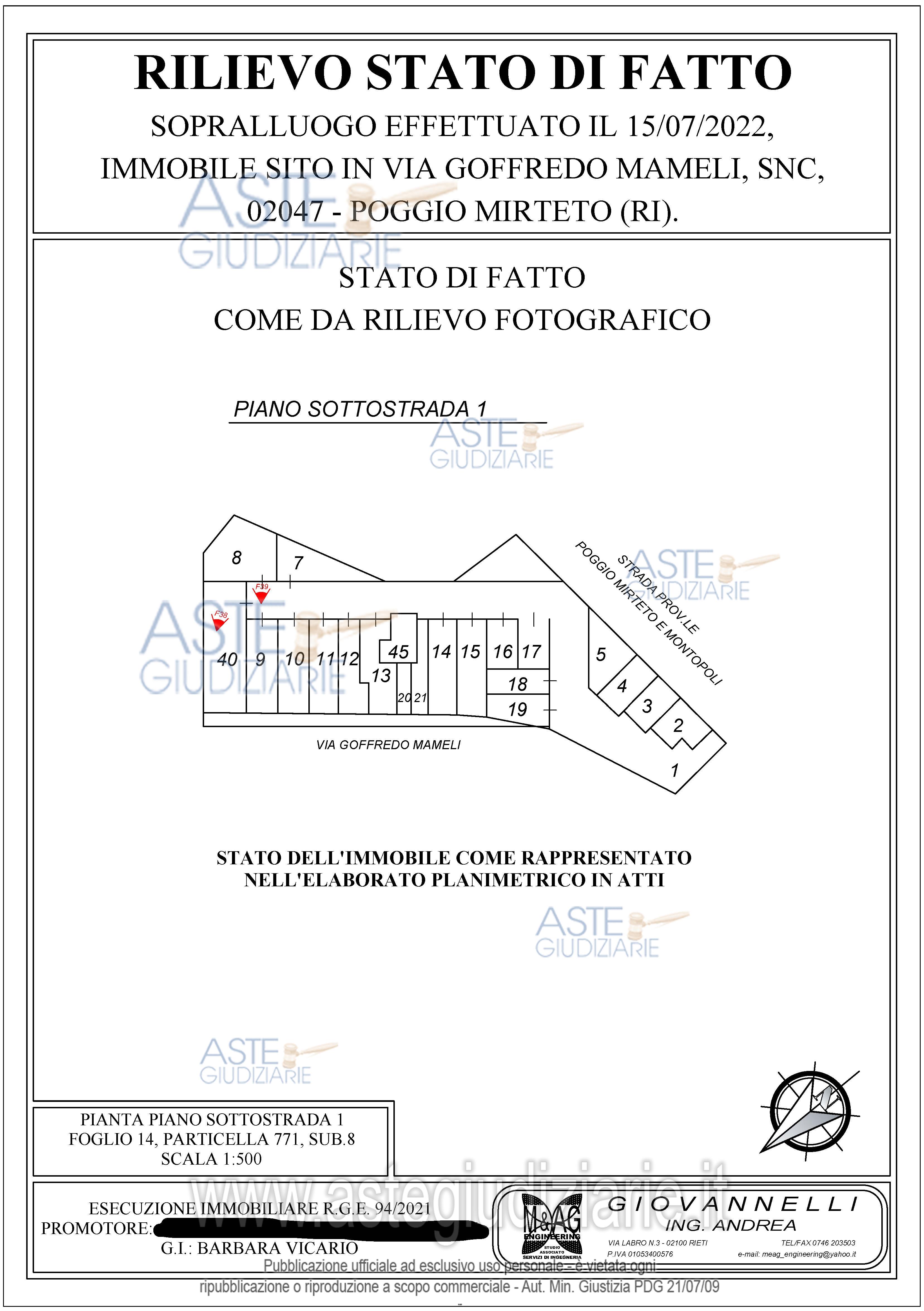 Planimetria del bene
